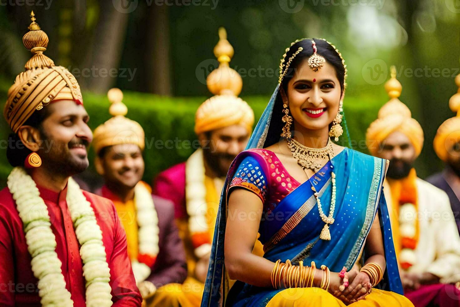 indiano Casamento dentro Bangalore. gerado por IA foto