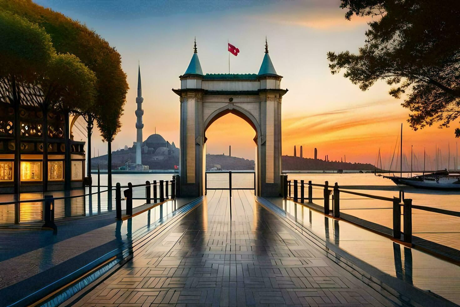 a azul mesquita dentro Istambul, peru. gerado por IA foto