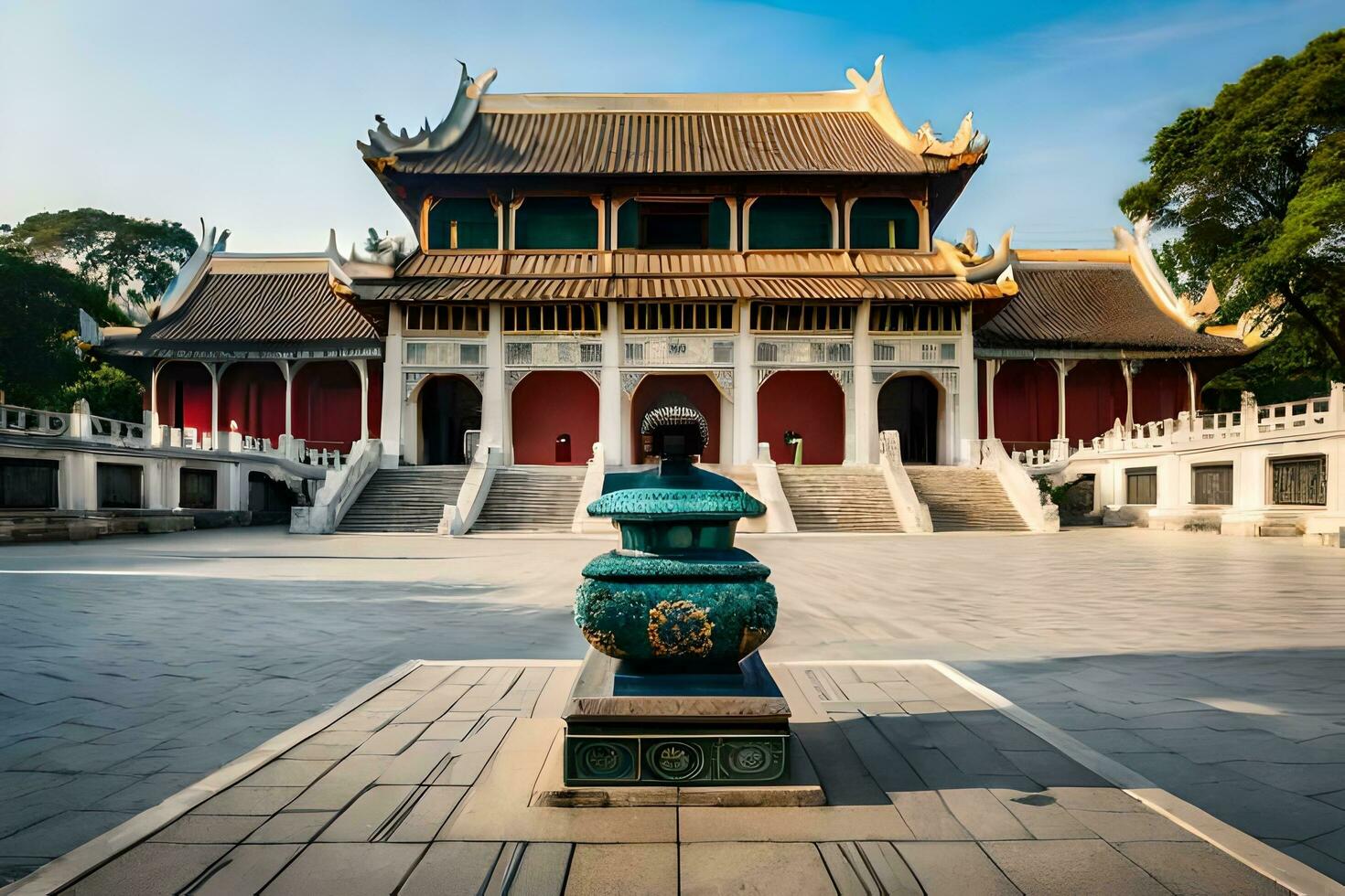 a chinês têmpora dentro hong kong. gerado por IA foto