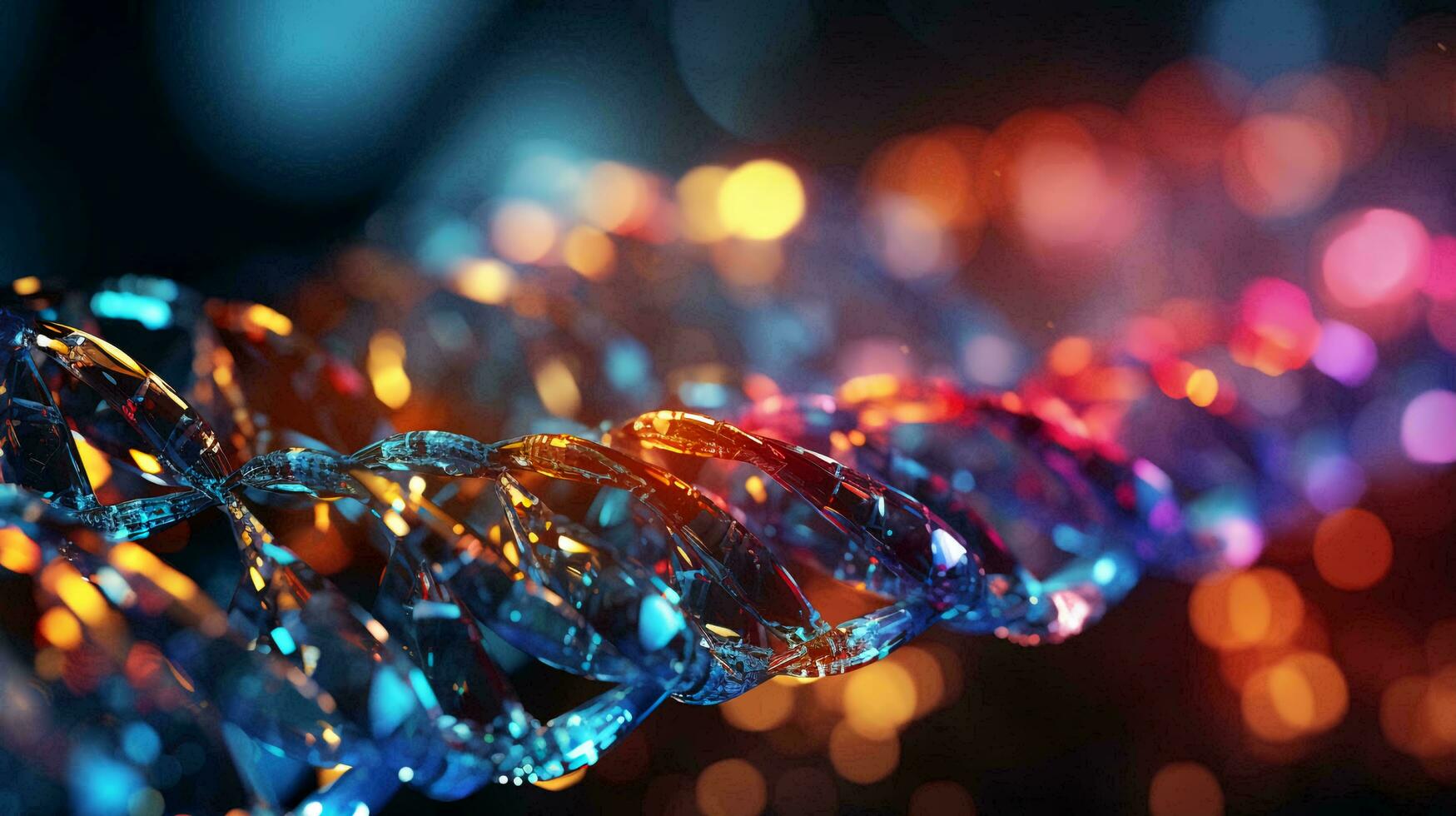 gerado por IA lindo colori brilhante abstrato futurista científico brilhando dna hélice. ai gerado foto