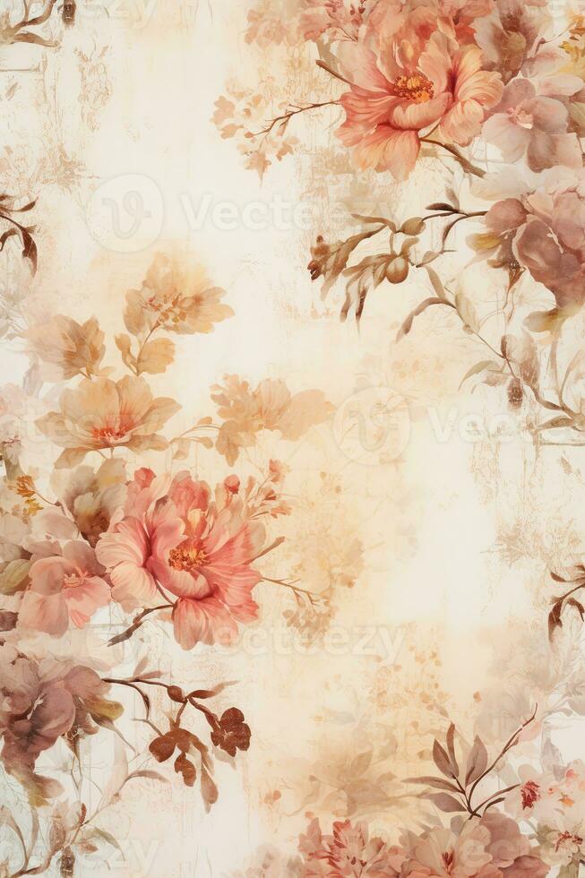 vintage papel com flores para scrapbooking, vintage cartões com rosas. foto