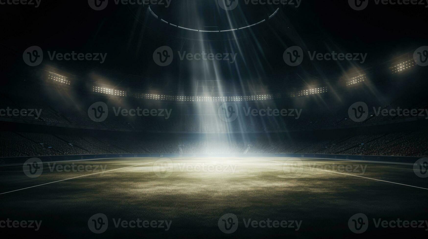 estádio luzes contra Sombrio noite céu fundo. futebol Combine luzes.ai generativo foto