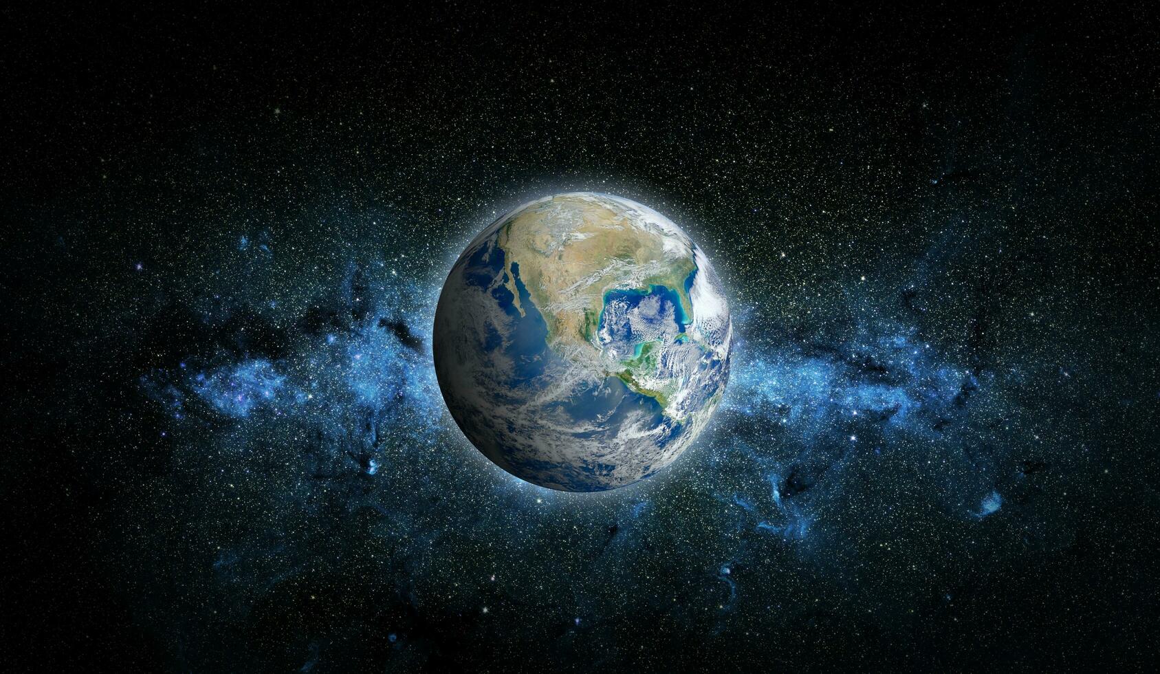 planeta terra e estrela, elementos desta imagem fornecida pela nasa foto