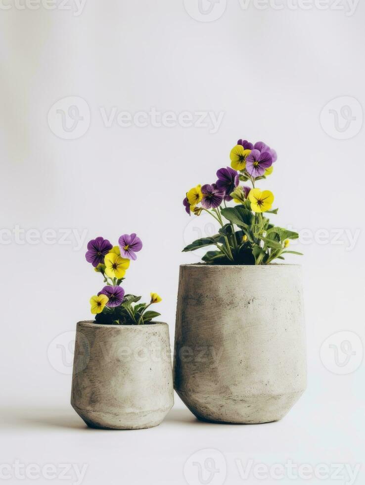flores dentro Panela em branco fundo ai generativo foto