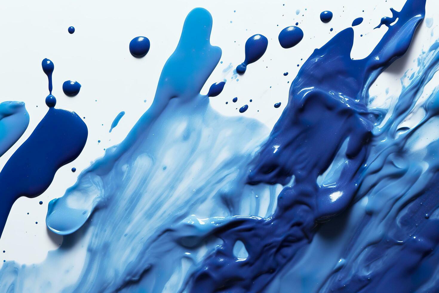 fechar acima do azul pintura formas em branco fundo com cópia de espaço. ai generativo foto