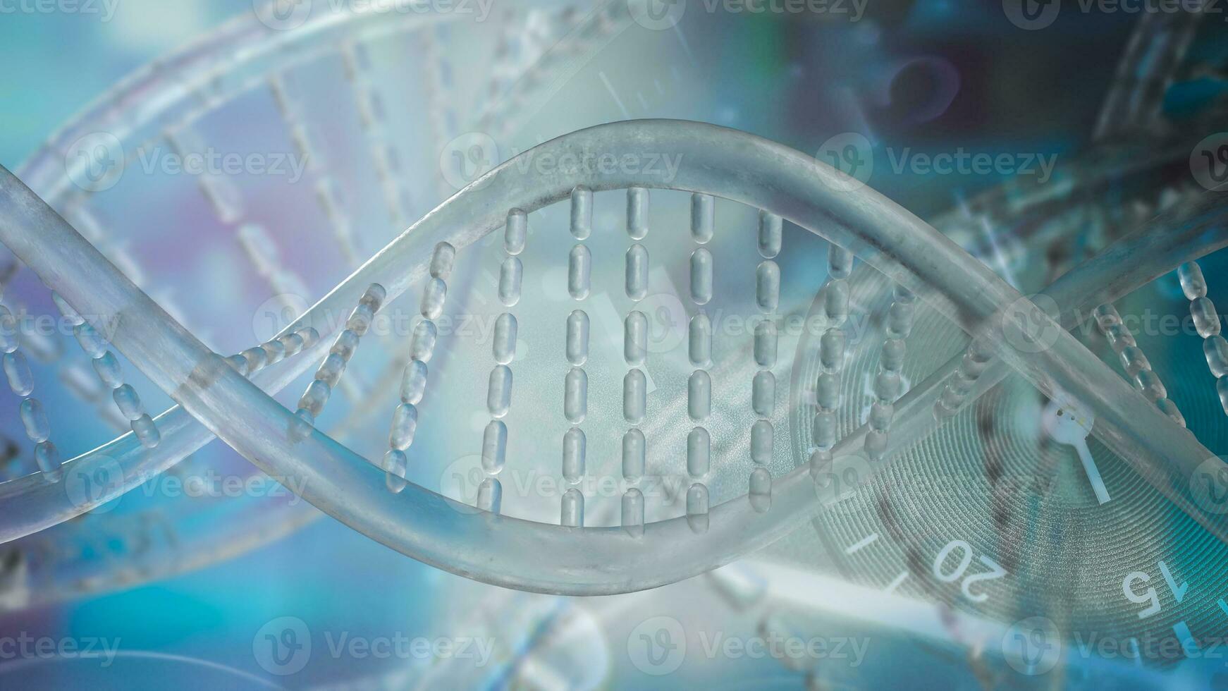 a dna imagem para sci ou Educação conceito 3d Renderização foto