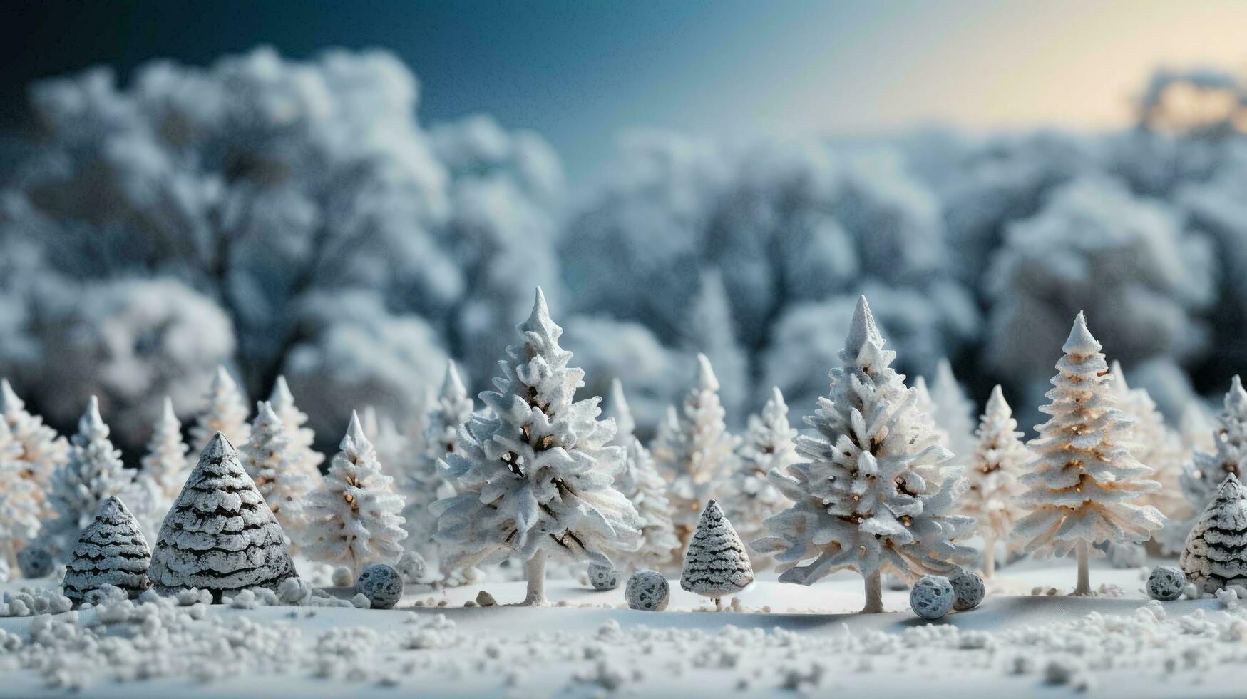 Natal Novo ano festivo lindo inverno coberto de neve árvores Natal árvores, fundo foto