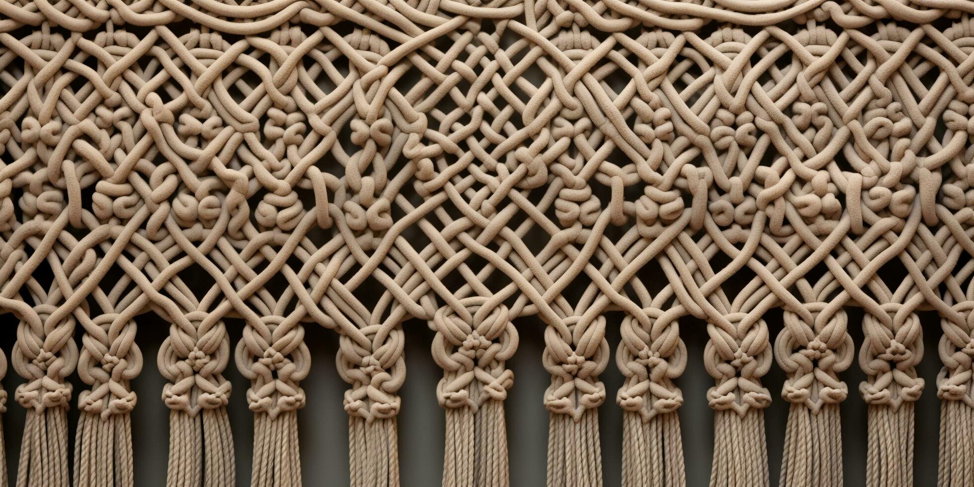 generativo ai, fechar-se do mão fez macramé textura foto