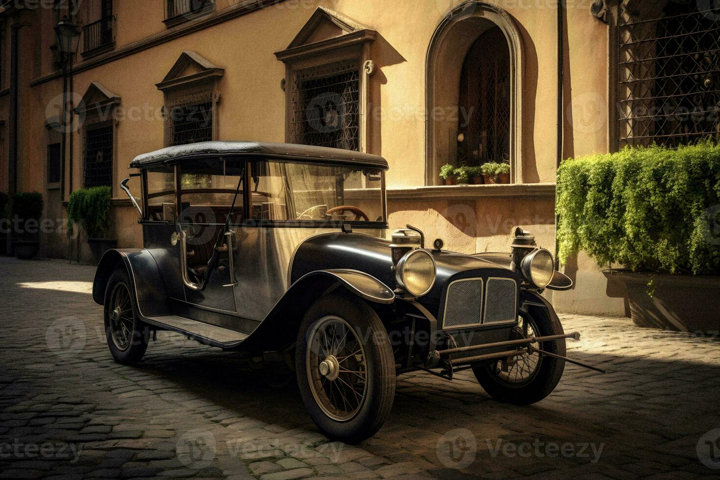 vintage elegância clássico cedo 20 século carro dentro generativo ai arte foto