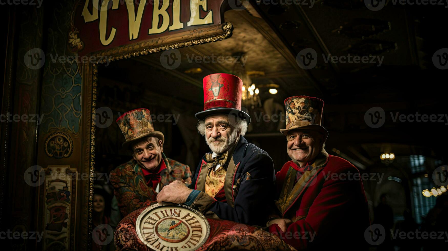 três Senior participantes do a anual carnaval do circo. foto