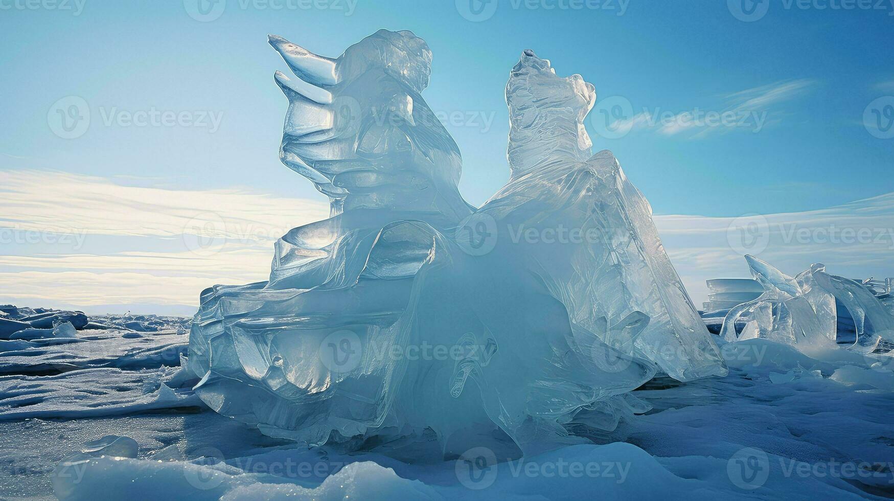 frio ártico gelo esculturas ai gerado foto