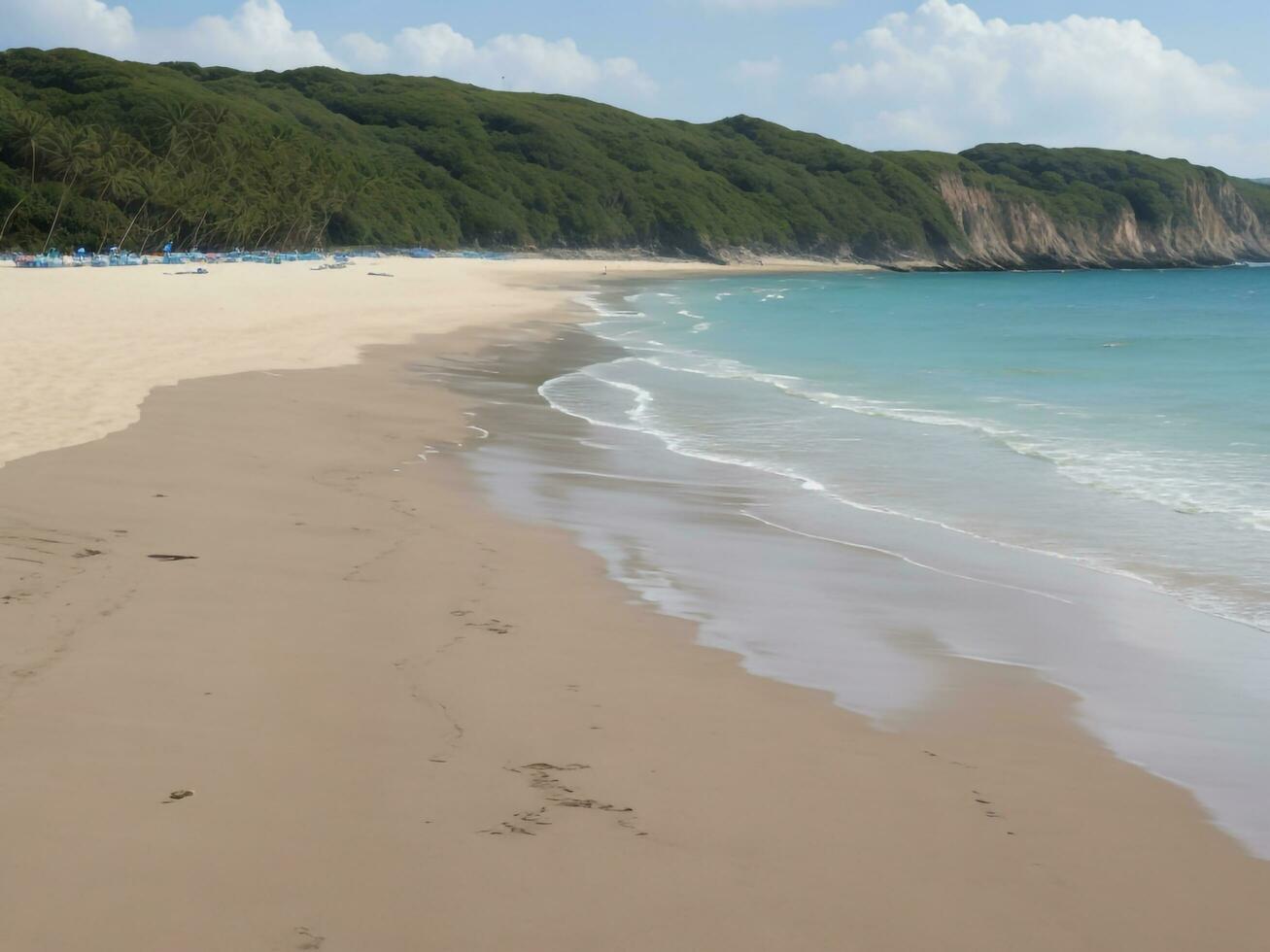 de praia lindo fechar acima imagem ai gerado foto