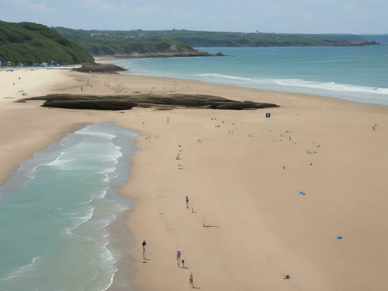 de praia lindo fechar acima imagem ai gerado foto