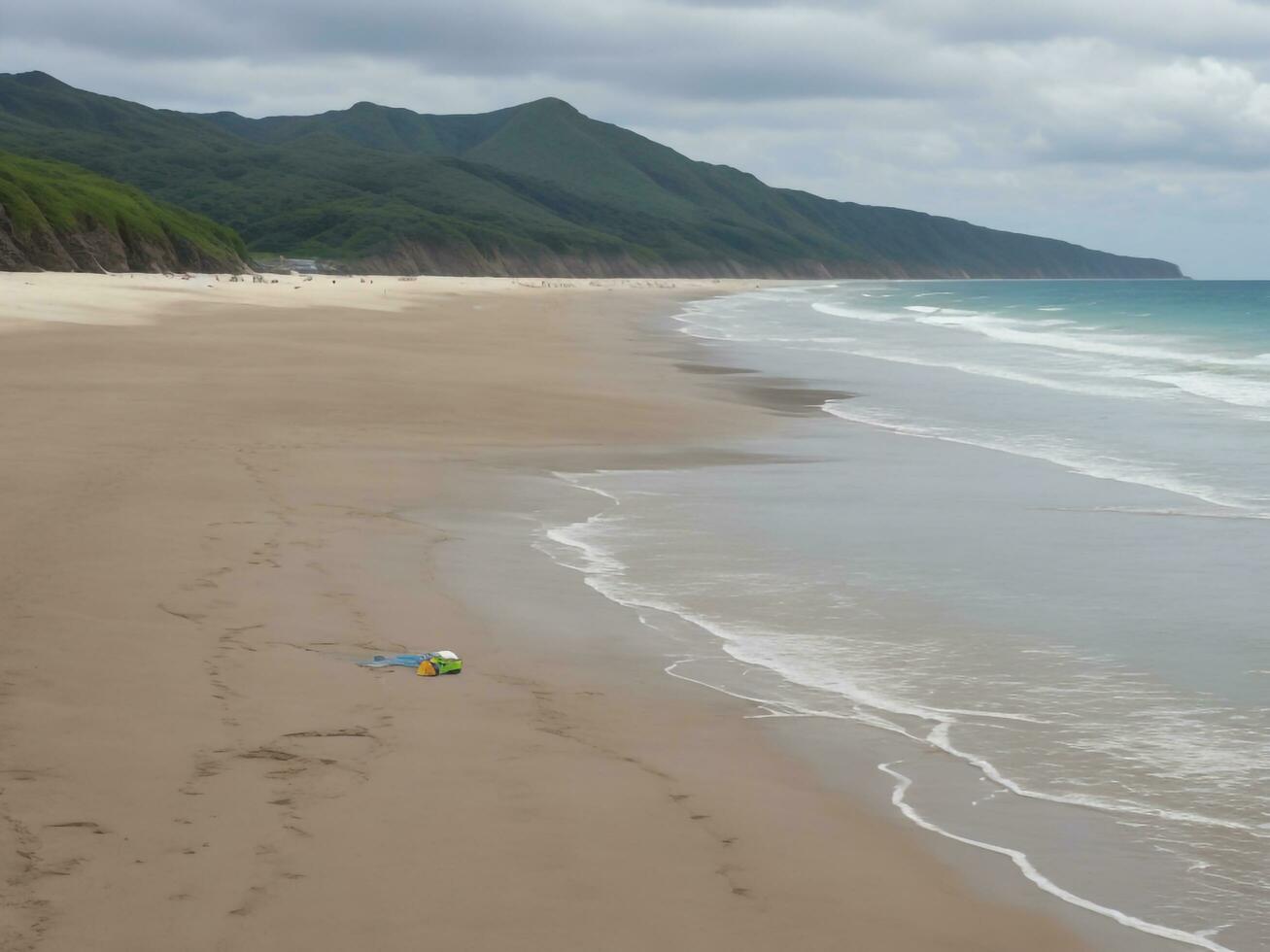 de praia lindo fechar acima imagem ai gerado foto