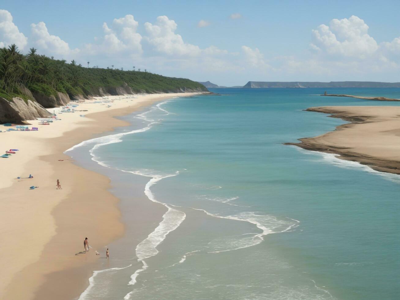 de praia lindo fechar acima imagem ai gerado foto