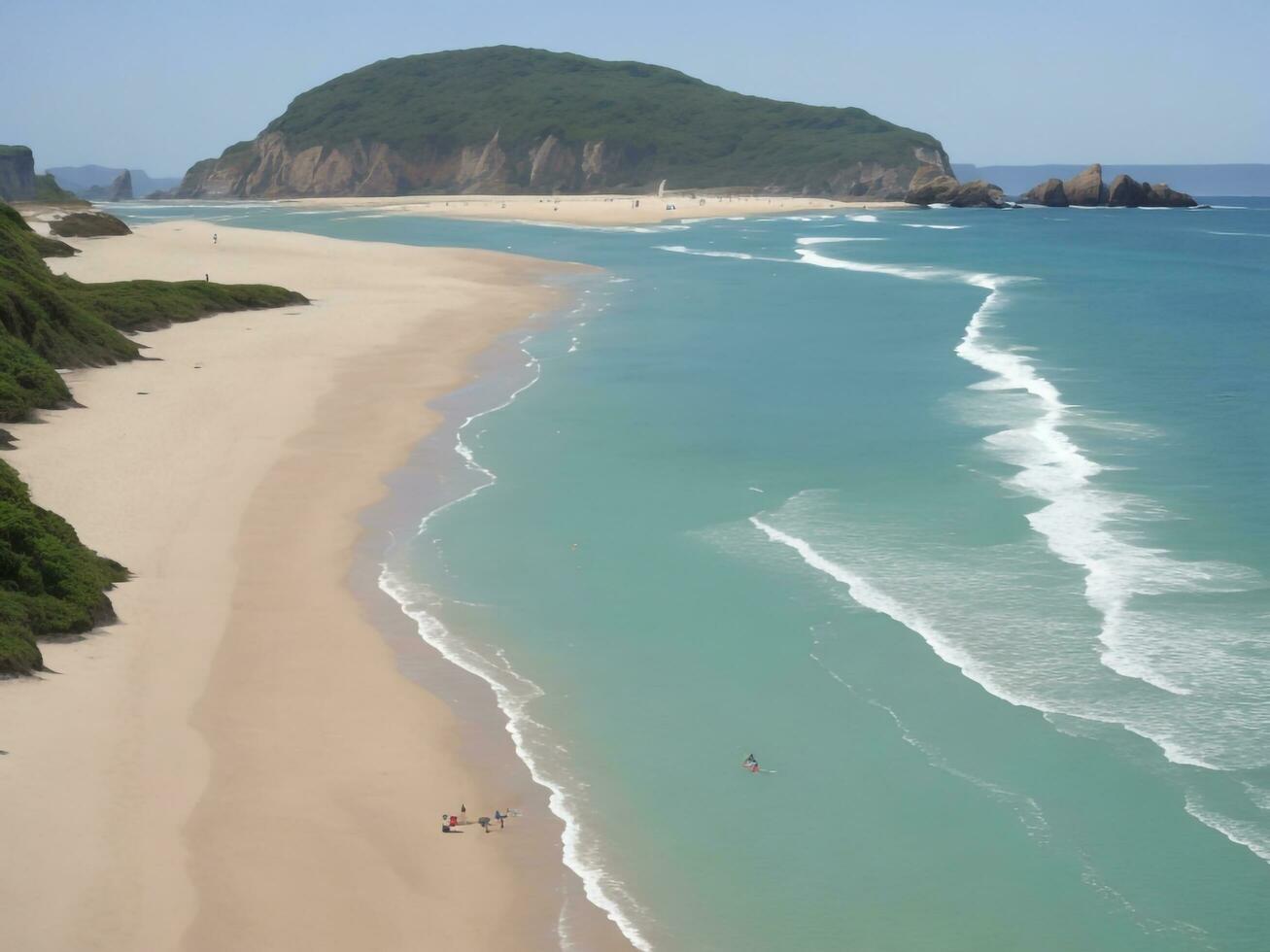 de praia lindo fechar acima imagem ai gerado foto