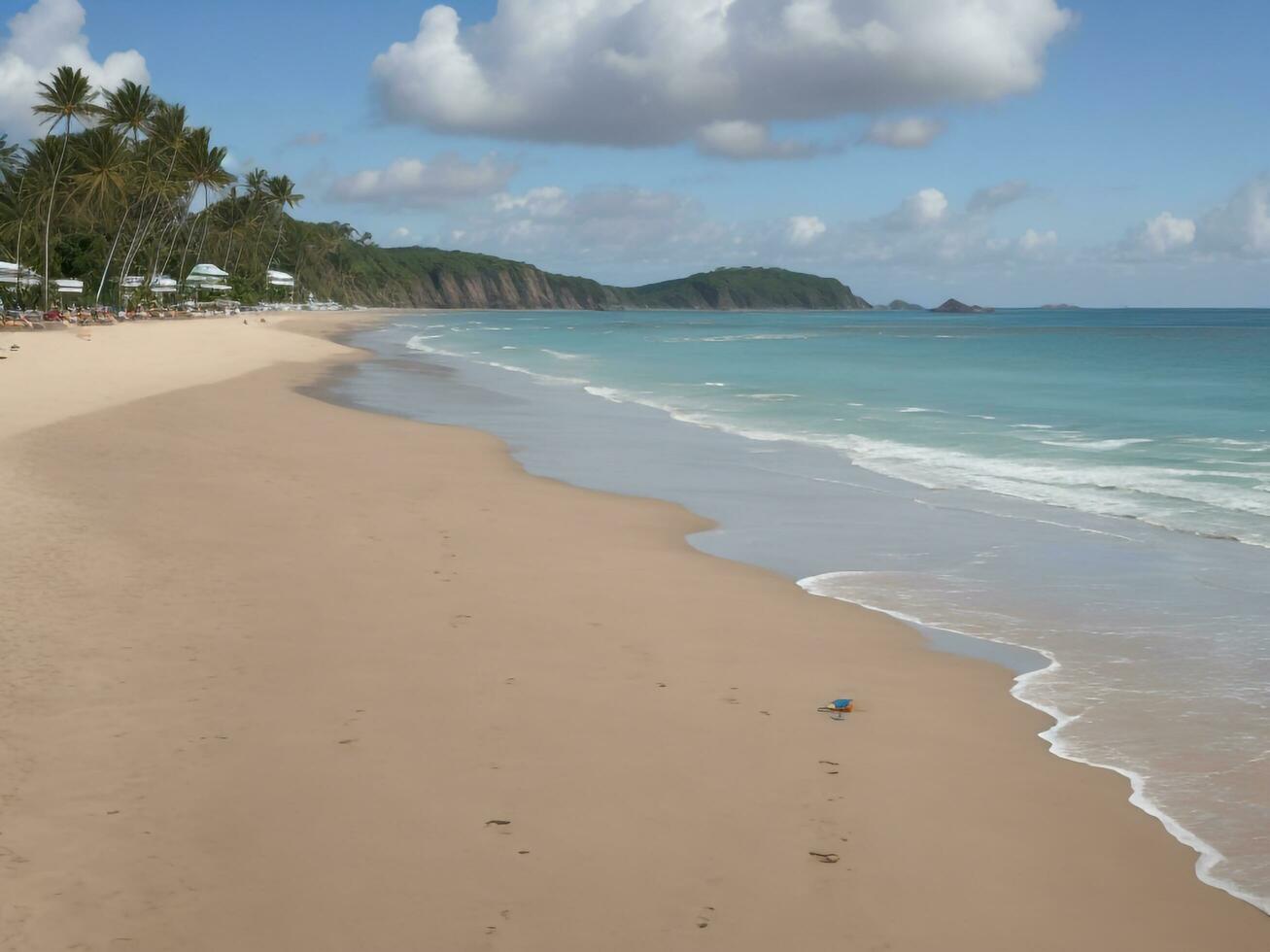 de praia lindo fechar acima imagem ai gerado foto