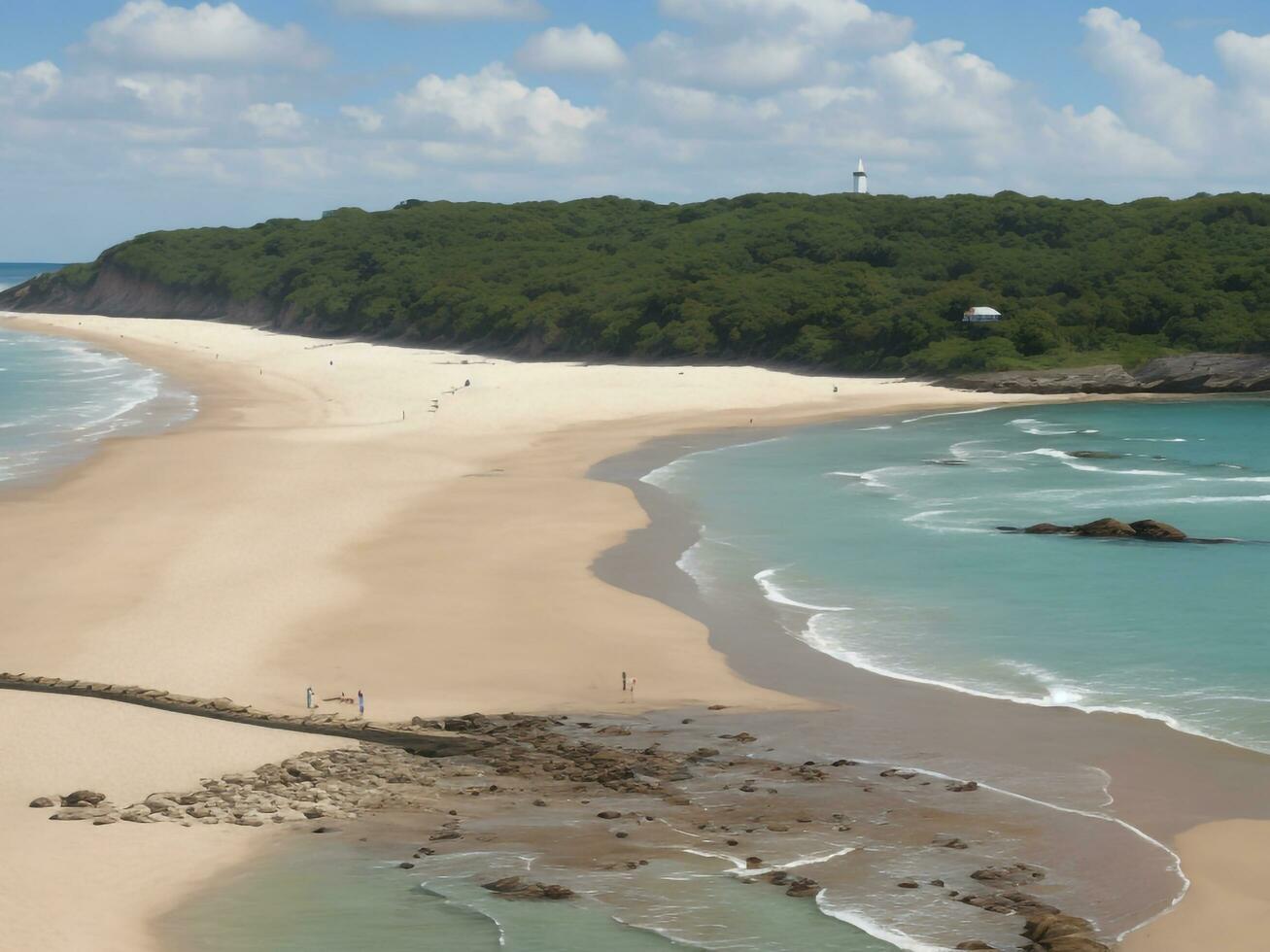 de praia lindo fechar acima imagem ai gerado foto