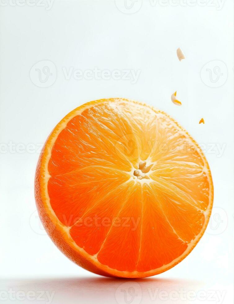 laranja fatiar, recorte caminho, isolado em branco fundo cheio profundidade do campo, ai gerado foto