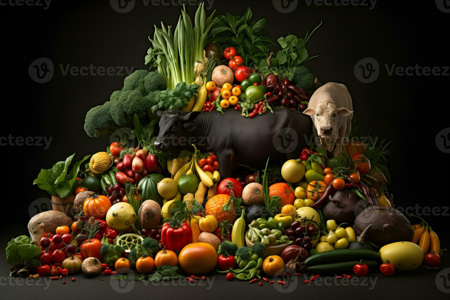 para saúde comer fresco legumes frutas carne Comida generativo ai foto