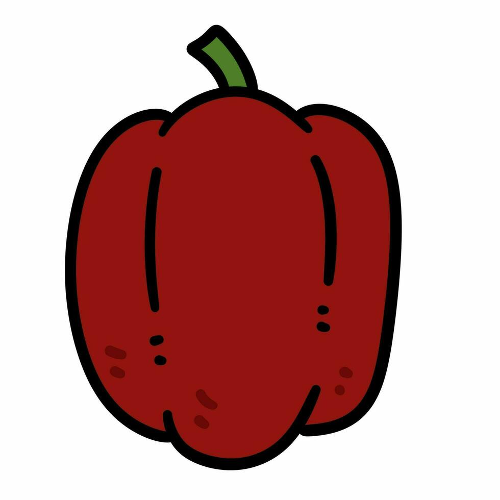 desenho animado rabisco vermelho Pimenta em branco fundo foto