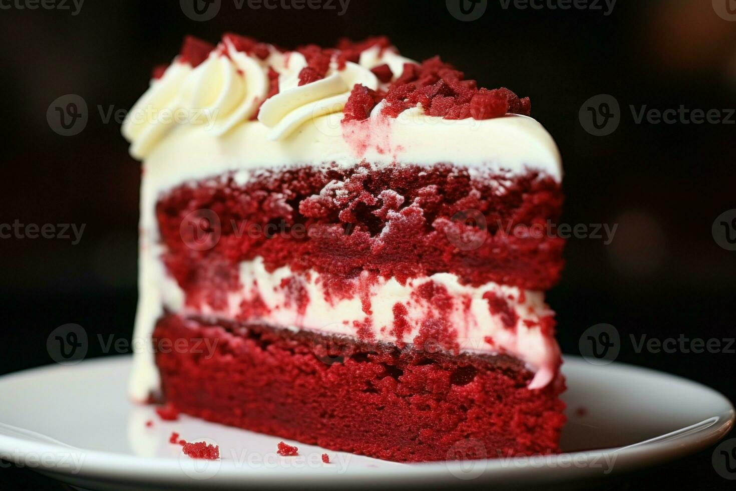 cremoso bolo vermelho veludo. gerar ai foto