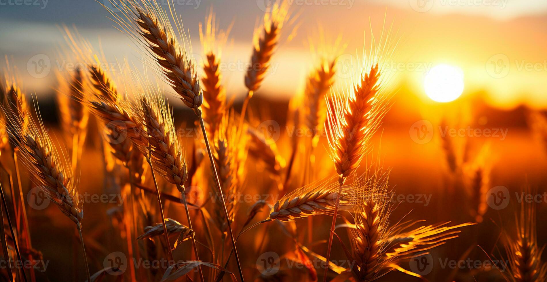 ampla dourado trigo campo fechar acima, agricultura conceito - ai gerado imagem foto