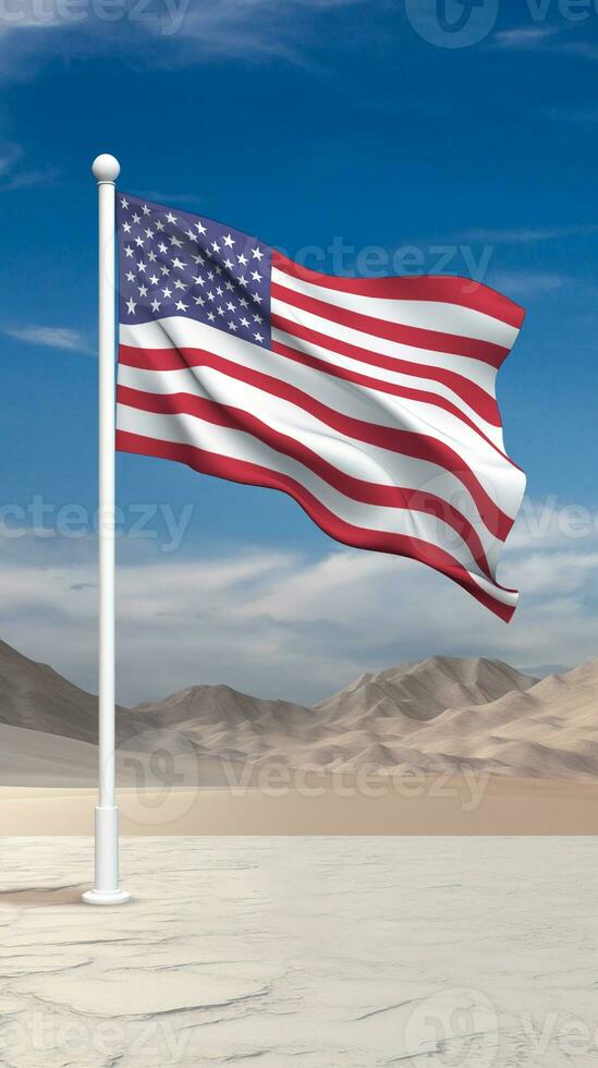 EUA bandeira acenando dentro a aberto área foto