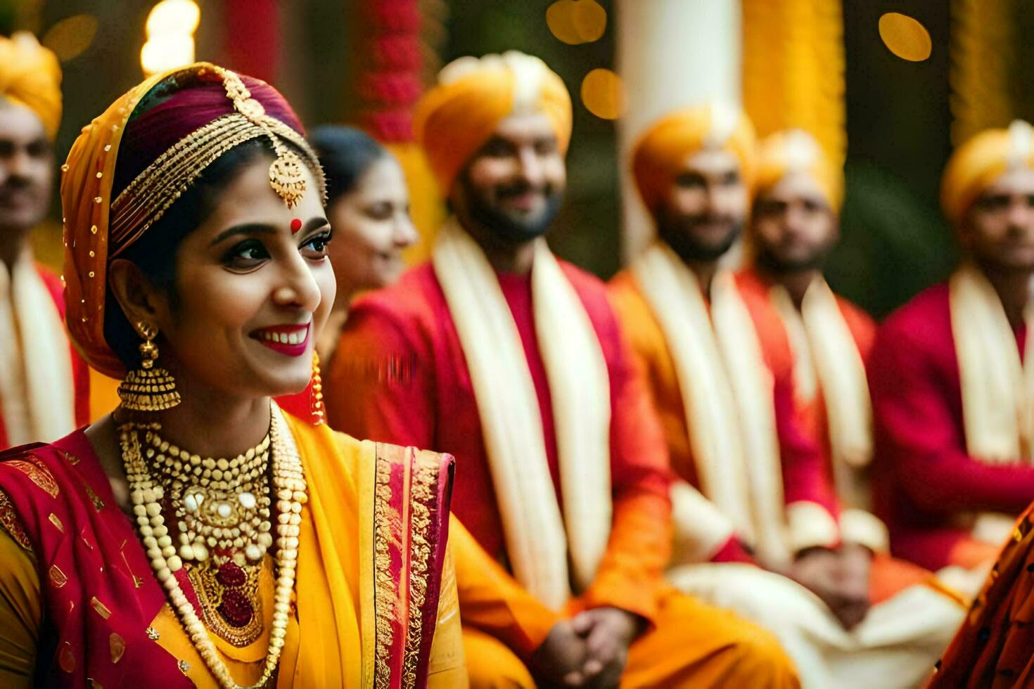 indiano Casamento dentro Délhi. gerado por IA foto