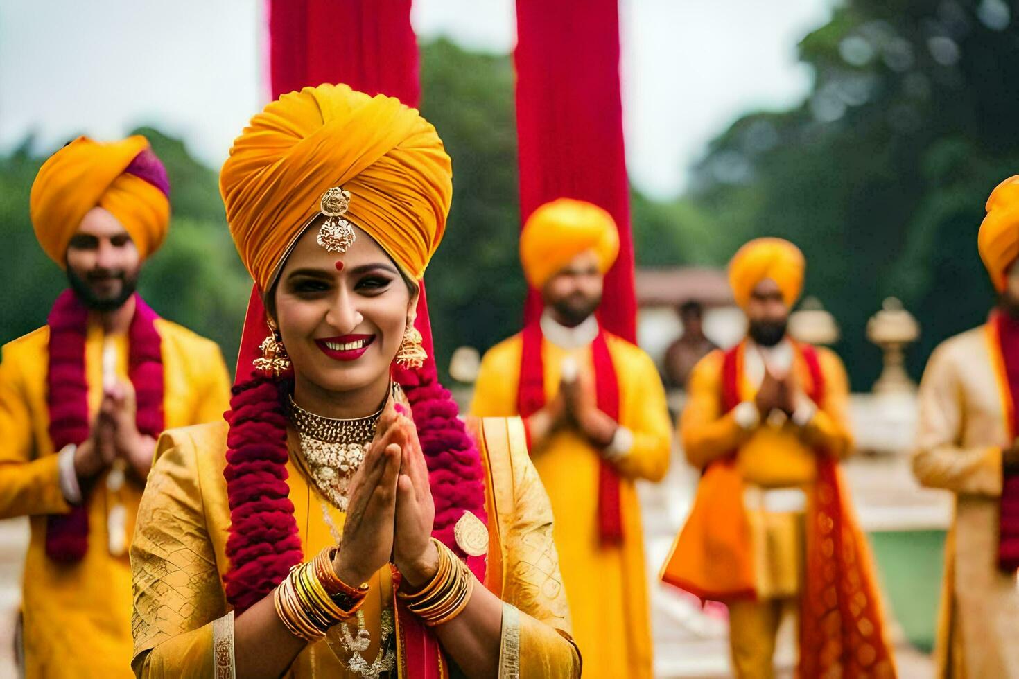 indiano Casamento dentro Jaipur. gerado por IA foto