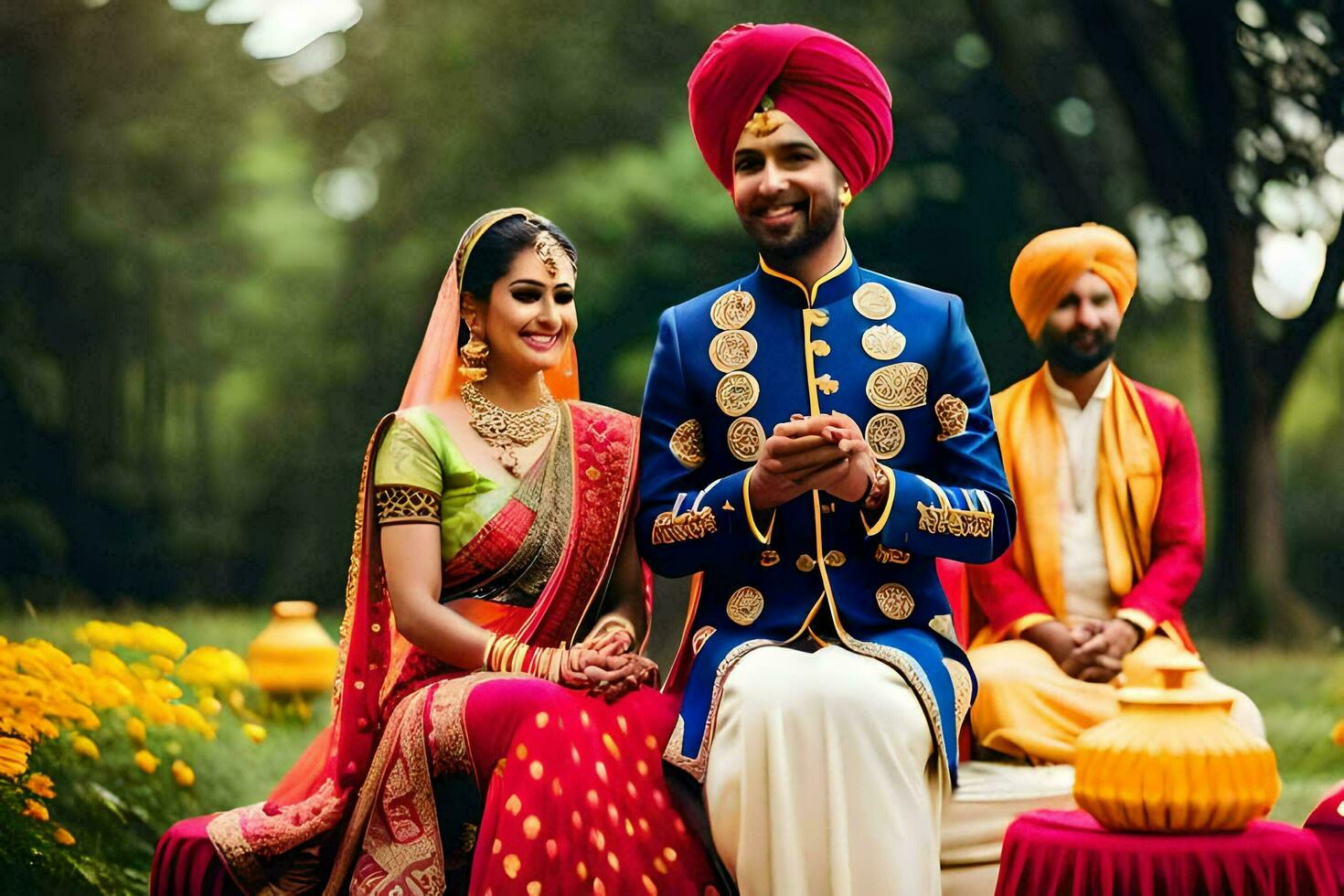 indiano Casamento dentro Délhi. gerado por IA foto