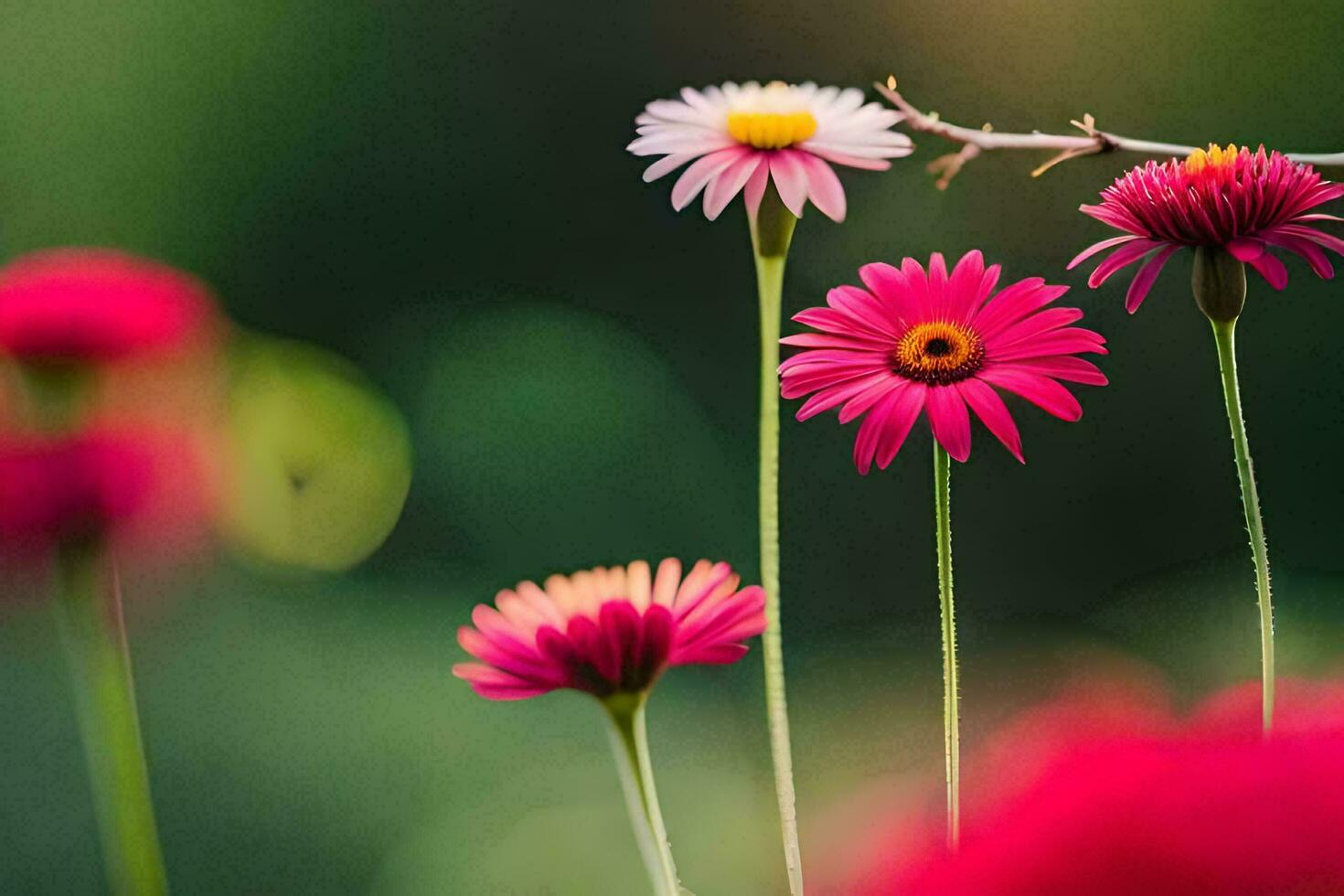 Rosa flores dentro a jardim. gerado por IA foto