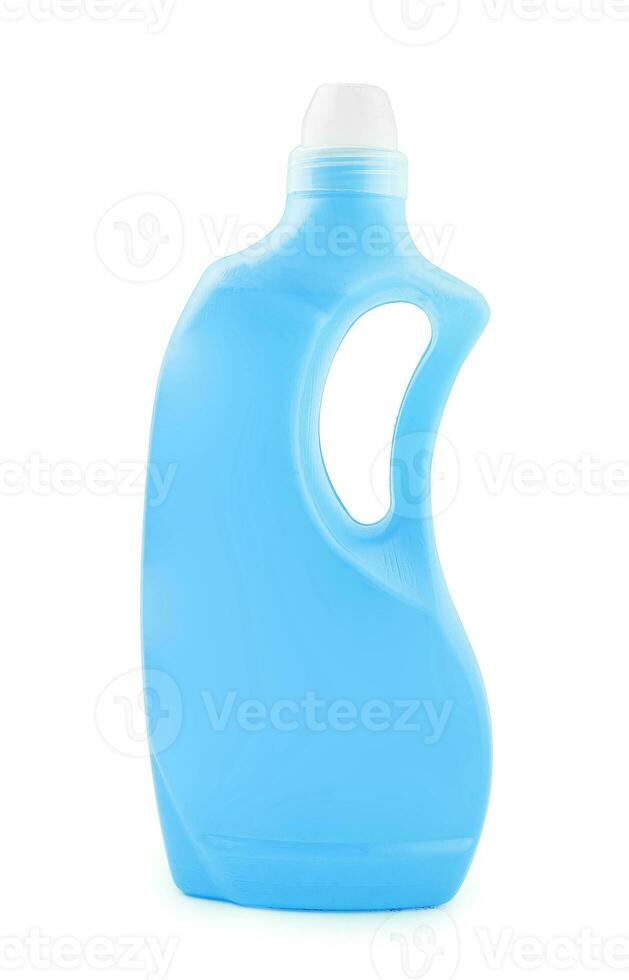plástico limpar \ limpo garrafa com azul detergente foto