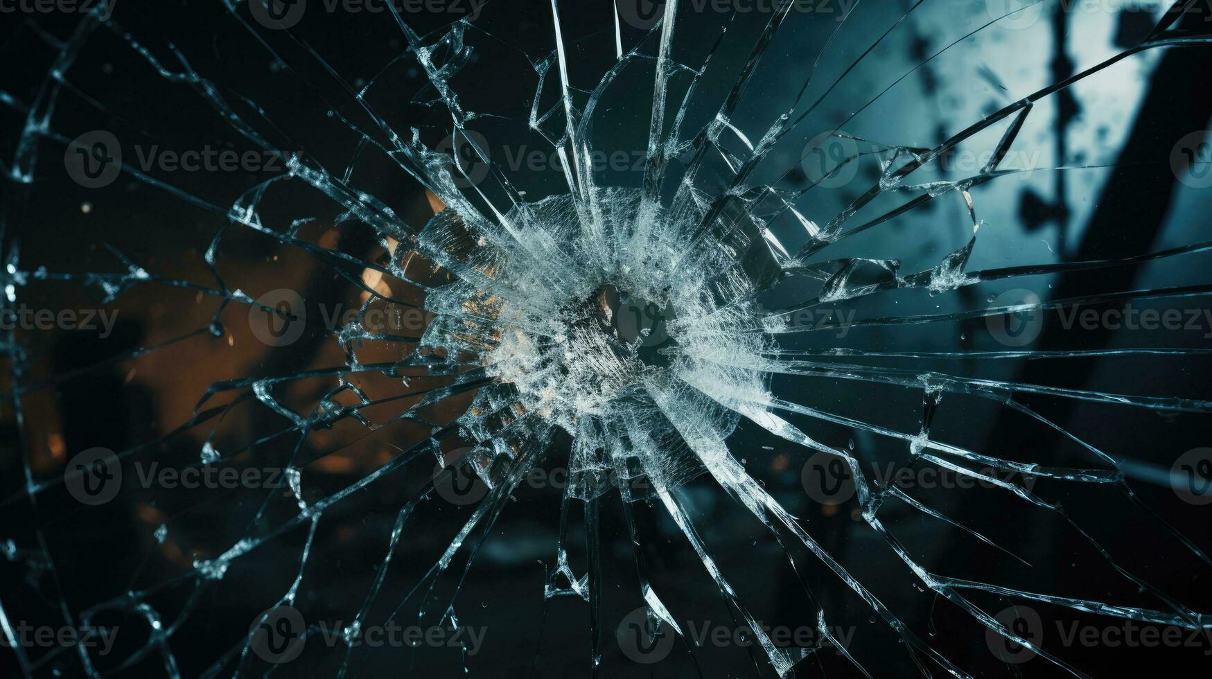 bala orifício vidro abstrato fundo - crime arma de fogo tiro foto