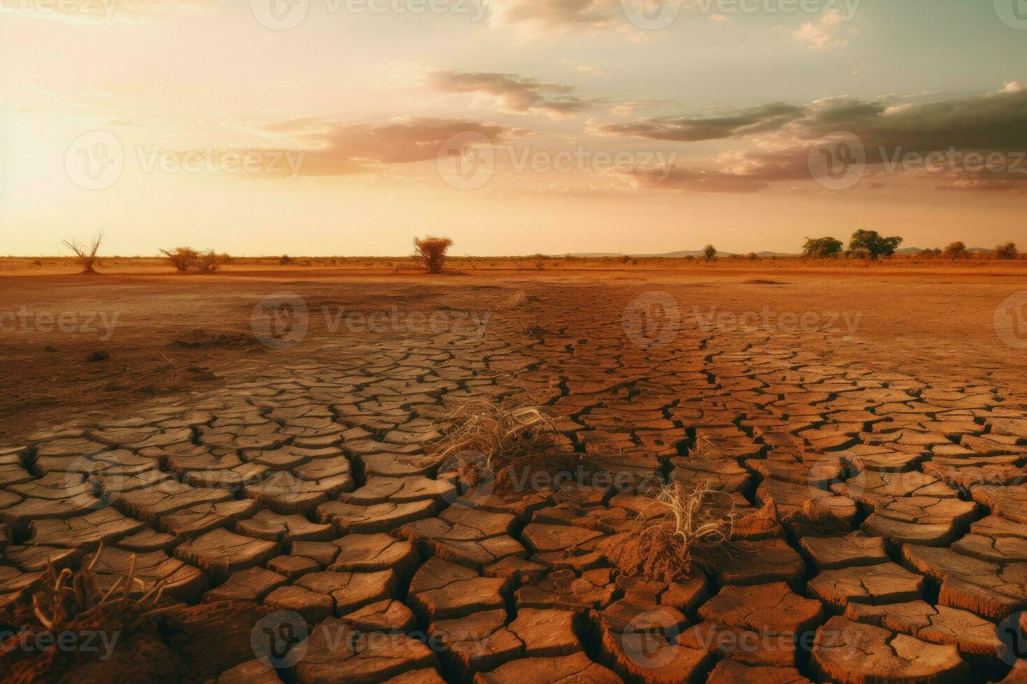 desolado seca agricultura panorama água. gerar ai foto