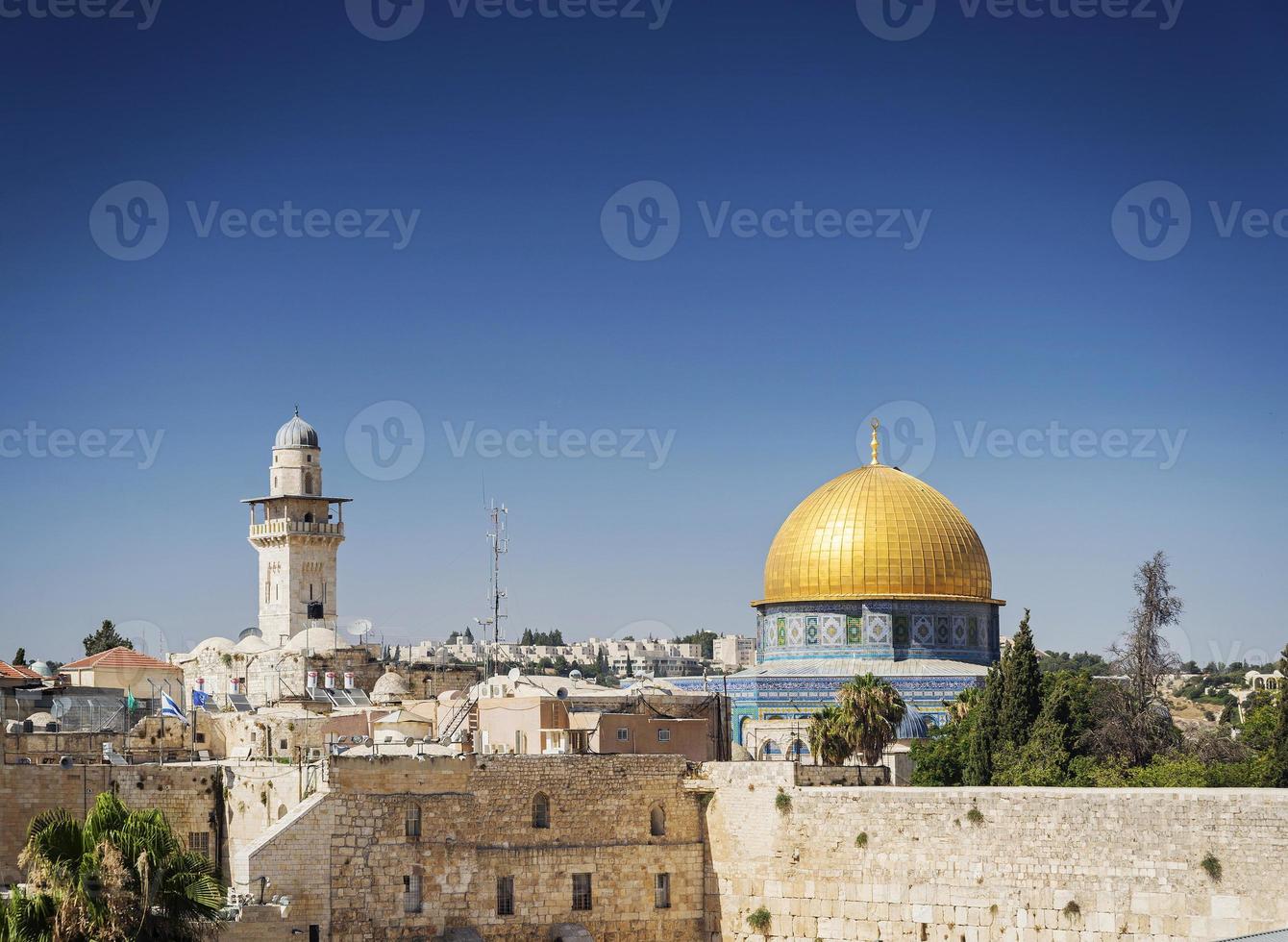 famoso marco da mesquita de al aqsa na cidade velha de jerusalém israel foto
