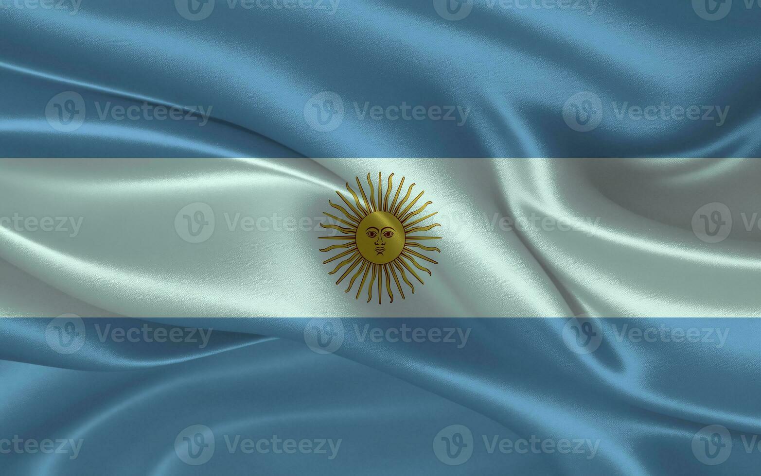 3d acenando realista seda nacional bandeira do Argentina. feliz nacional dia Argentina bandeira fundo. fechar acima foto