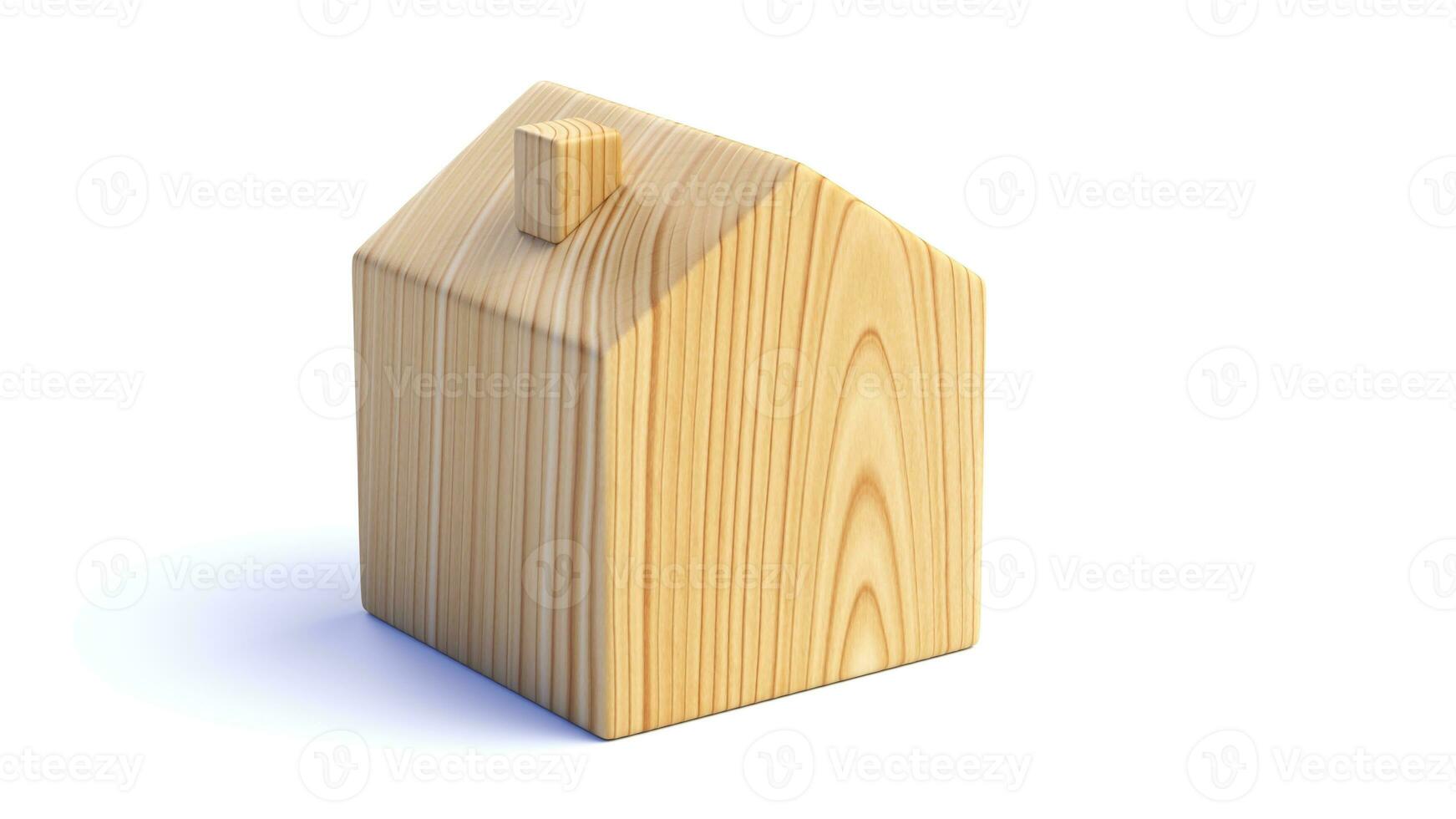 de madeira casa isolado em branco fundo foto