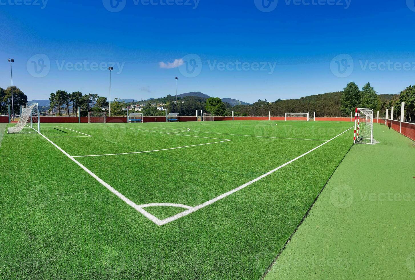 Visão do a futebol campo foto