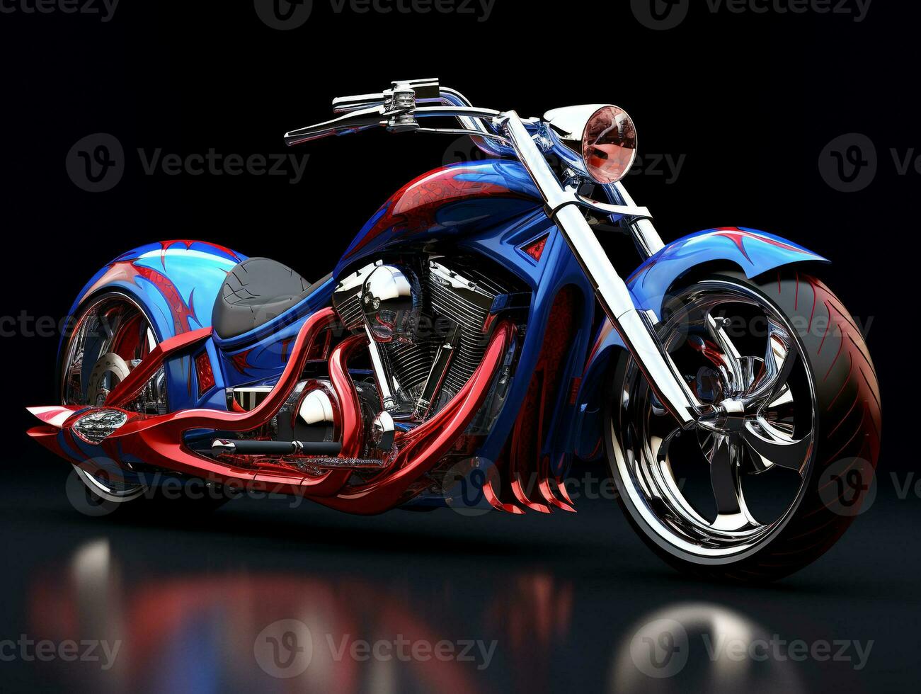 cruzador motocicleta exibição. generativo ai foto