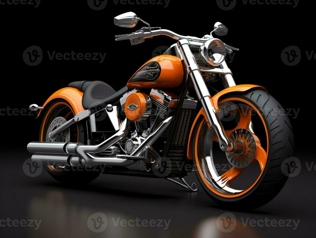 Harley Davidson gordo Garoto exibição. generativo ai foto