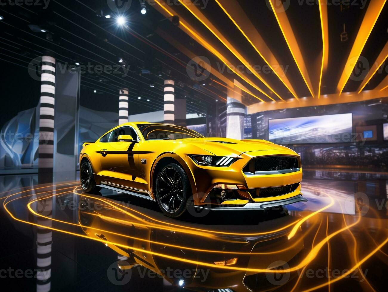 vau mustang exibição. generativo ai foto