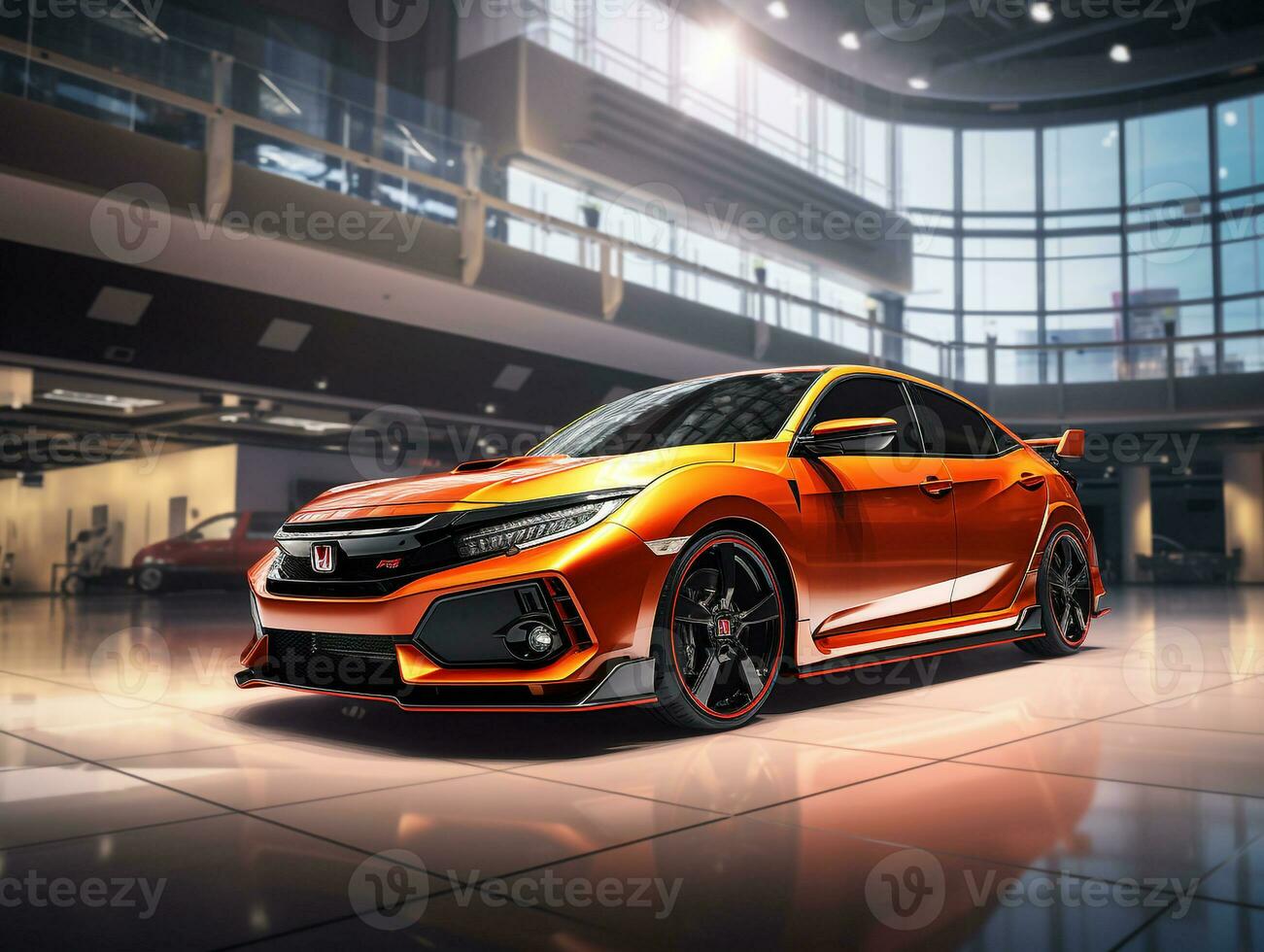 honda cívico exibição. generativo ai foto