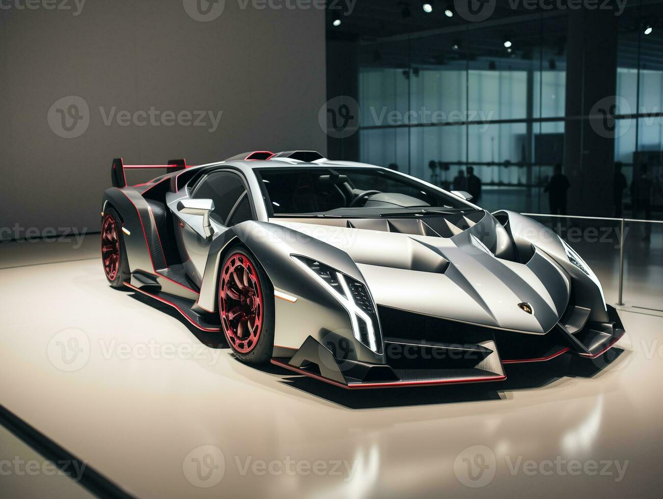 lamborghini veneno exibição. generativo ai foto