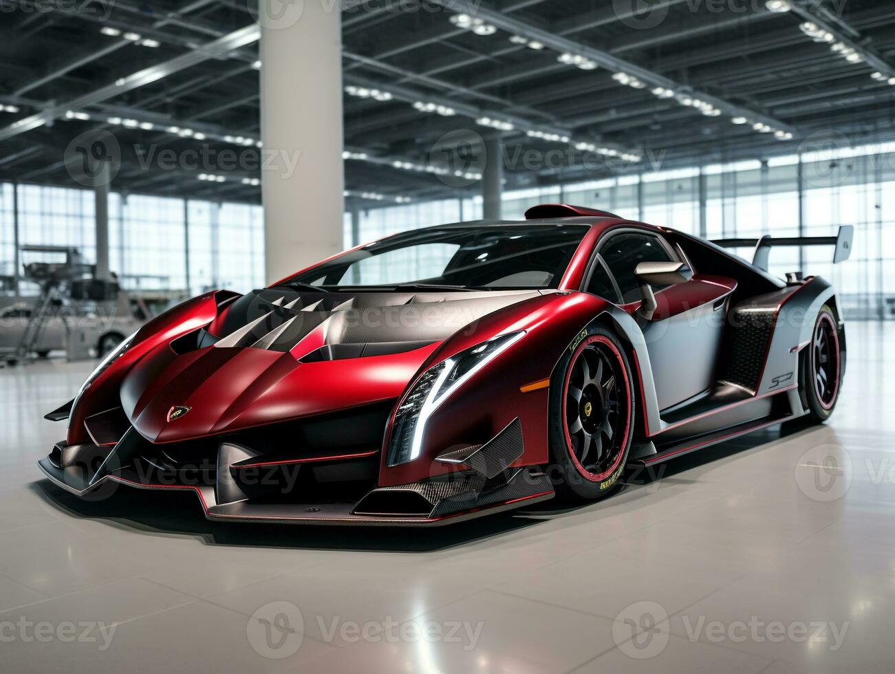 lamborghini veneno exibição. generativo ai foto