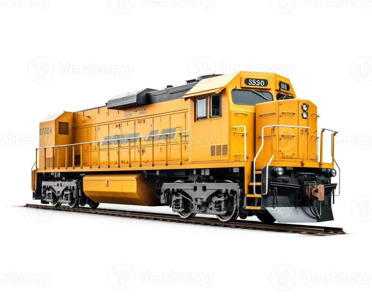 diesel locomotiva em branco fundo. generativo ai foto