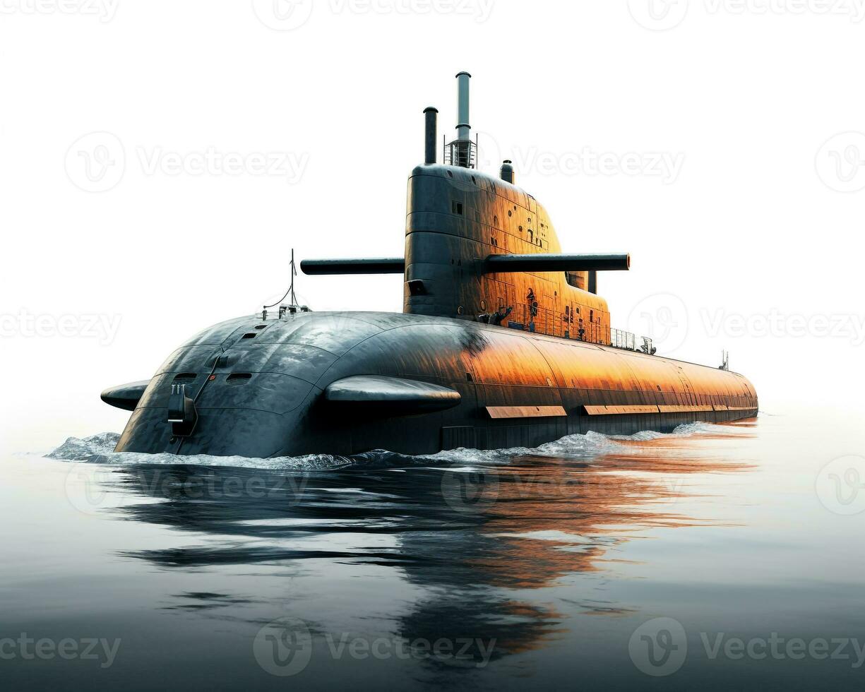 submarino em branco fundo. generativo ai foto