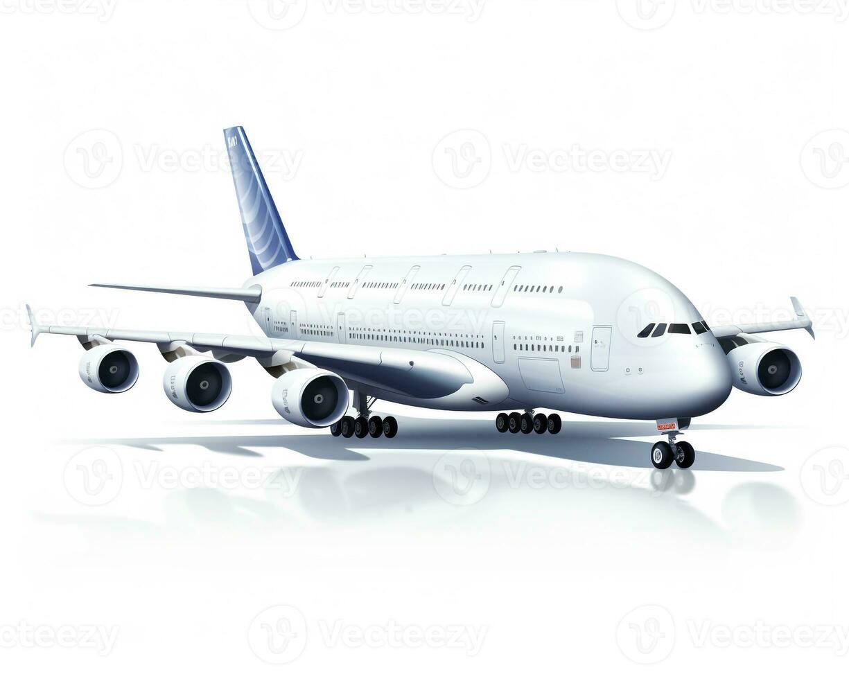 airbus a380 em branco fundo. generativo ai foto