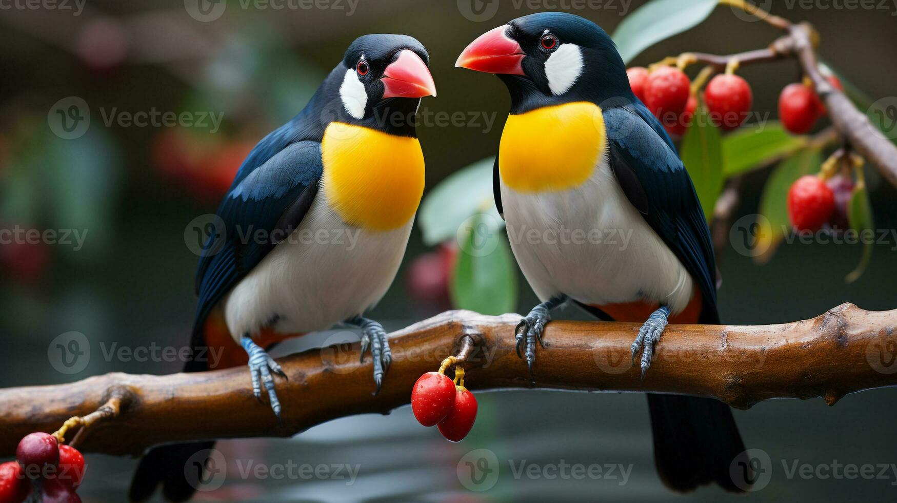 foto do coração derretido dois tucanos com a ênfase em expressão do amar. generativo ai