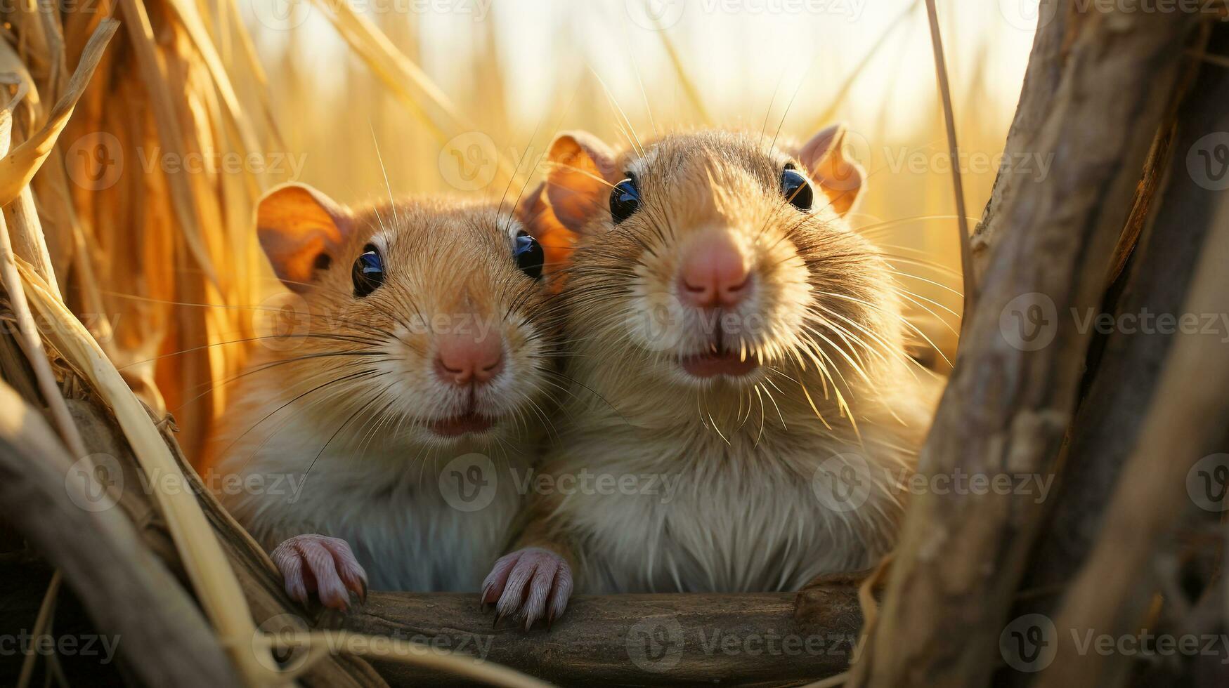 foto do coração derretido dois bengala ratos com a ênfase em expressão do amar. generativo ai